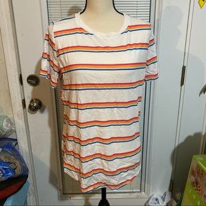 PINK tee shirt multi colored size large